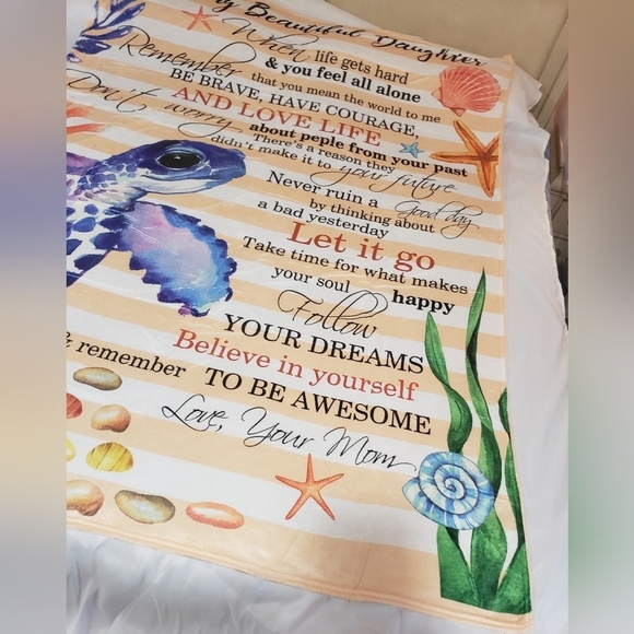 53- To My Beautiful Daughter From Mom Blanket NWT - Picture 4 of 7